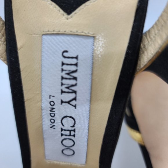 Jimmy Choo New Black and Gold Platform Pump - Picture 5 of 8
